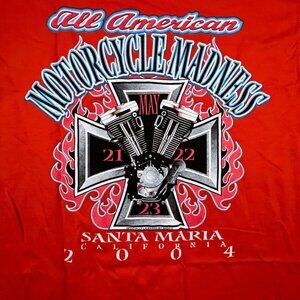 All American Motorcycle Madness Shirt 2004 Santa Maria CA Size Large NWOT